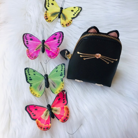 KATE SPADE CAT COIN PURSE BLACK JAZZ THINGS UP - Picture 5 of 6